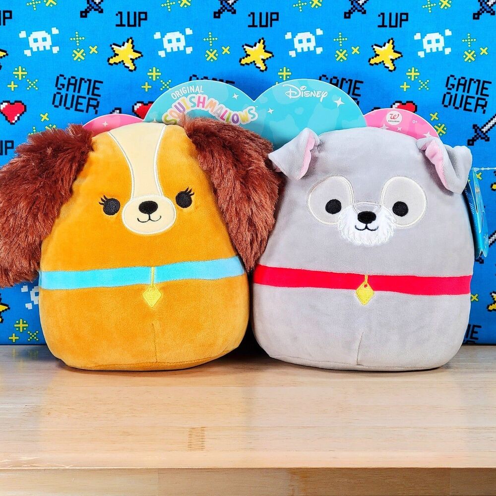 Squishmallow Lady and Tramp 8" UltraSoft Stuffed Disney Plush Set of 2 NWT
